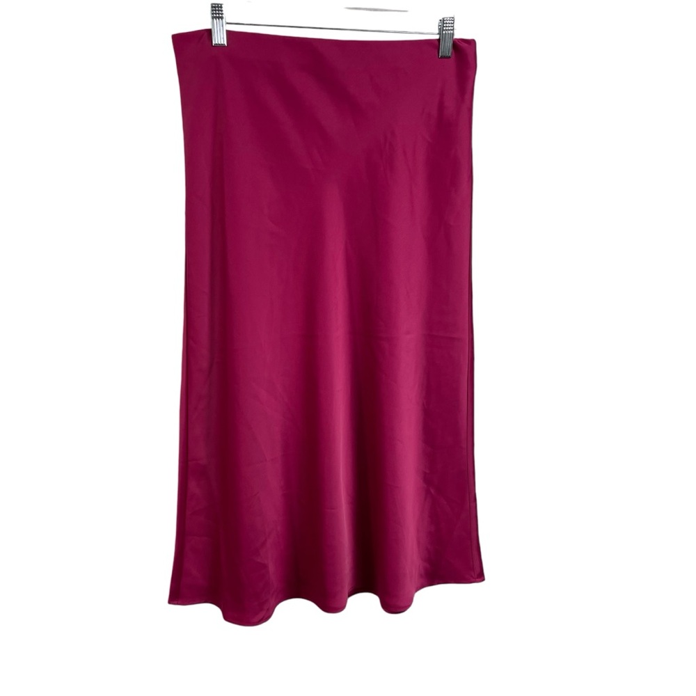 Rachel Zoe pink satin midi skirt size 6 - Picture 2 of 3